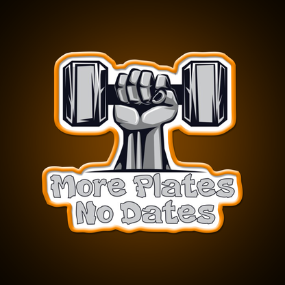 More Plates No Dates Essential Sign Gym Fitness Led Neon Sign Rgb Color