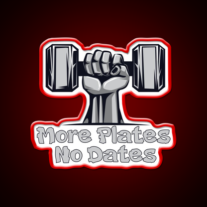 More Plates No Dates Essential Sign Gym Fitness Led Neon Sign Rgb Color