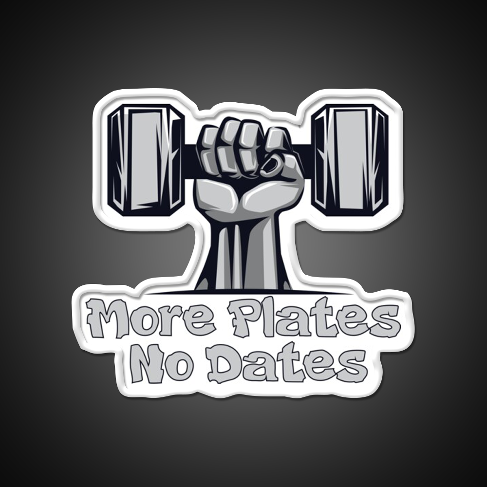 More Plates No Dates Essential Sign Gym Fitness Led Neon Sign Rgb Color