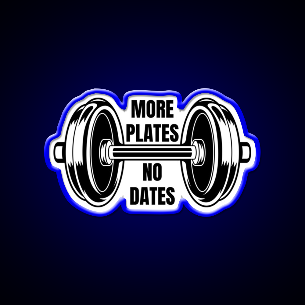 More Plates No Dates Gym Fitness Led Neon Sign Rgb Color