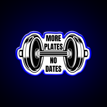 More Plates No Dates Gym Fitness Led Neon Sign Rgb Color