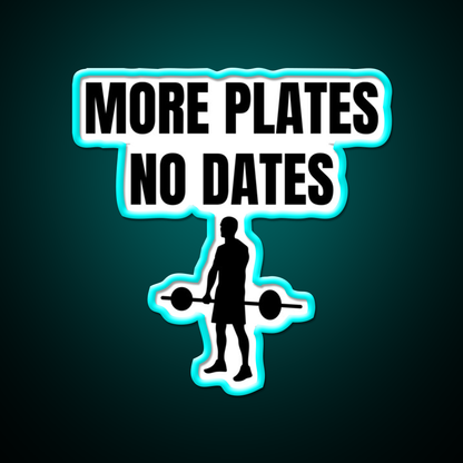 More Plates No Dates Gym Fitness Led Neon Sign Fitness Room Sign Rgb Color - Size and dimension reference