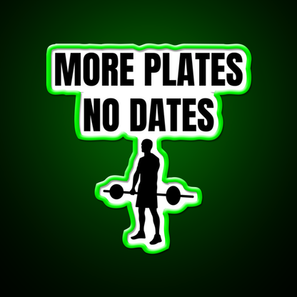 More Plates No Dates Gym Fitness Led Neon Sign Fitness Room Sign Rgb Color - LED neon sign view 8