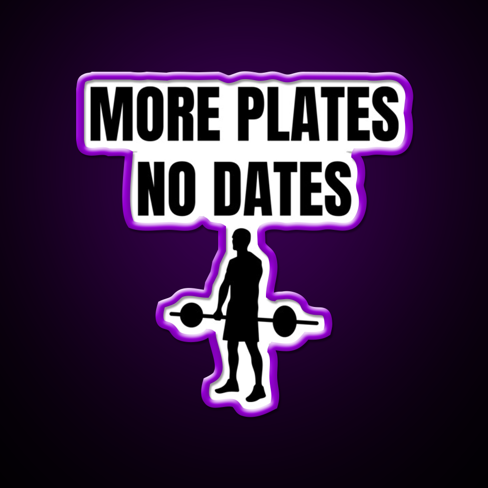 More Plates No Dates Gym Fitness Led Neon Sign Fitness Room Sign Rgb Color - LED neon sign view 9