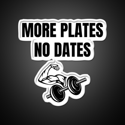 More Plates No Dates Gym Fitness Led Neon Sign For Workout Wall Rgb Color