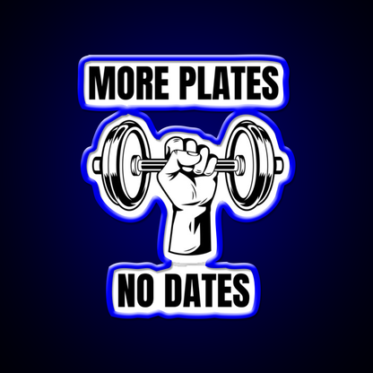 More Plates No Dates Gym Fitness Led Neon Sign Gym Room Sign Rgb Color