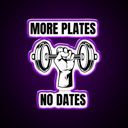 More Plates No Dates Gym Fitness Led Neon Sign Gym Room Sign Rgb Color