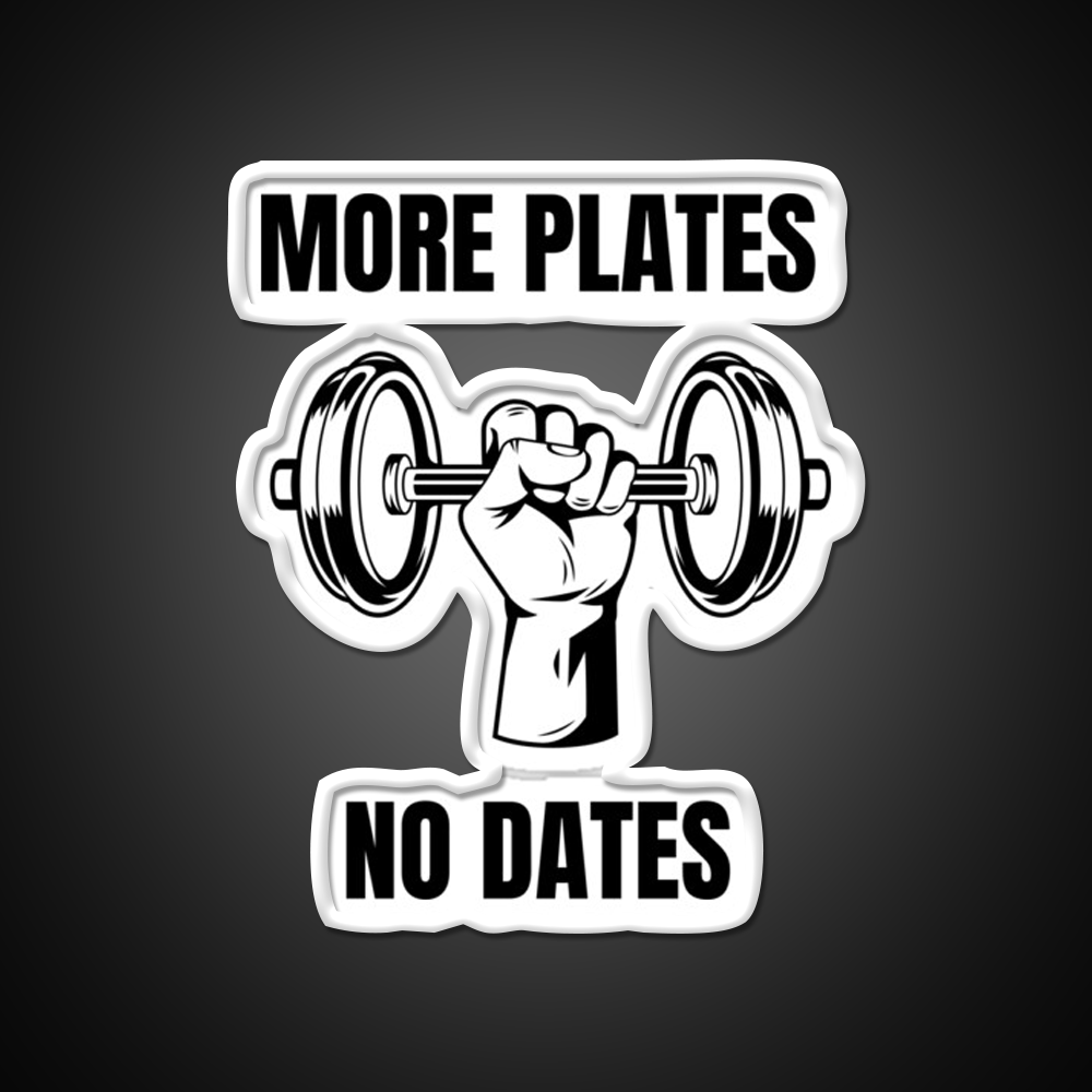 More Plates No Dates Gym Fitness Led Neon Sign Gym Room Sign Rgb Color