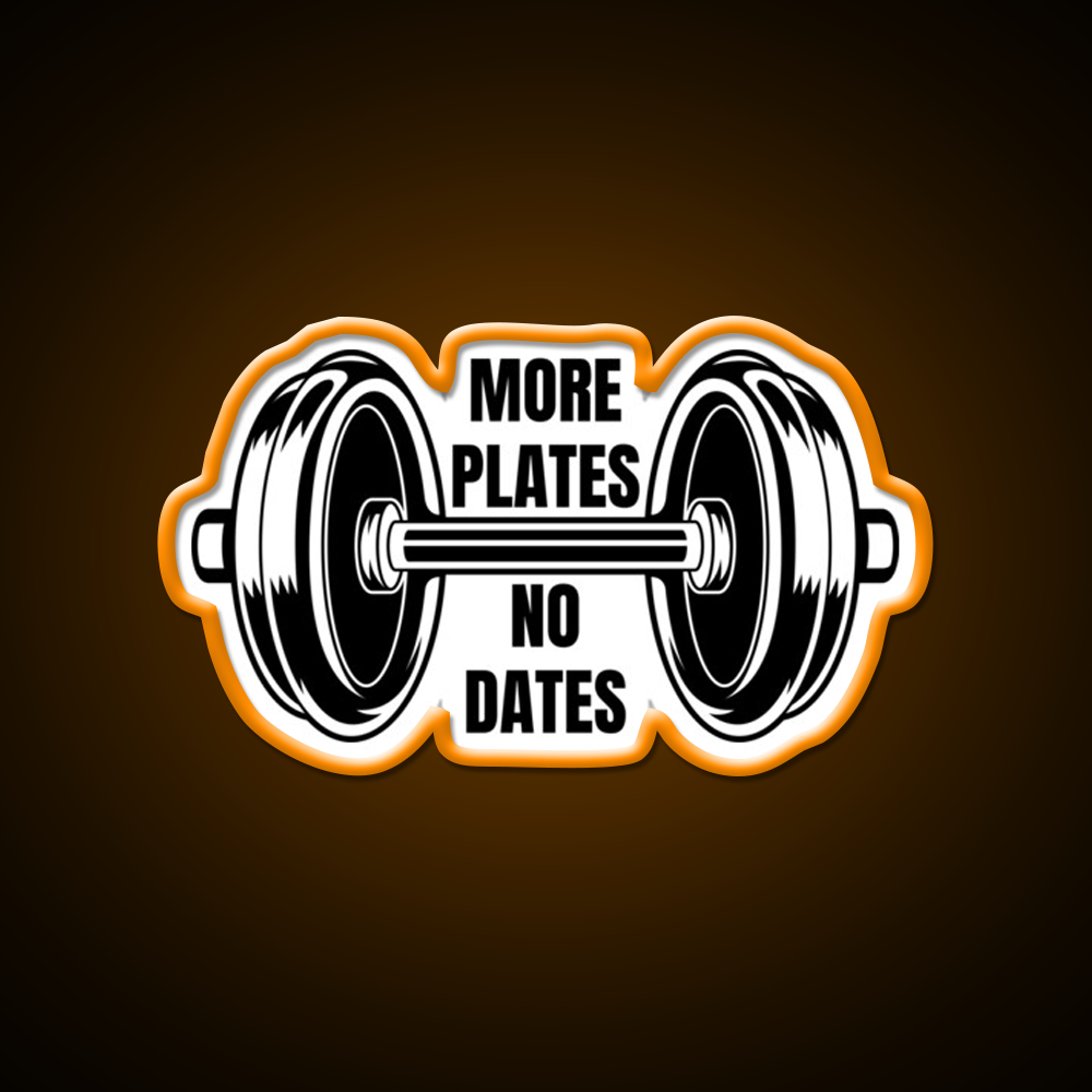 More Plates No Dates Gym Fitness Led Neon Sign Rgb Color