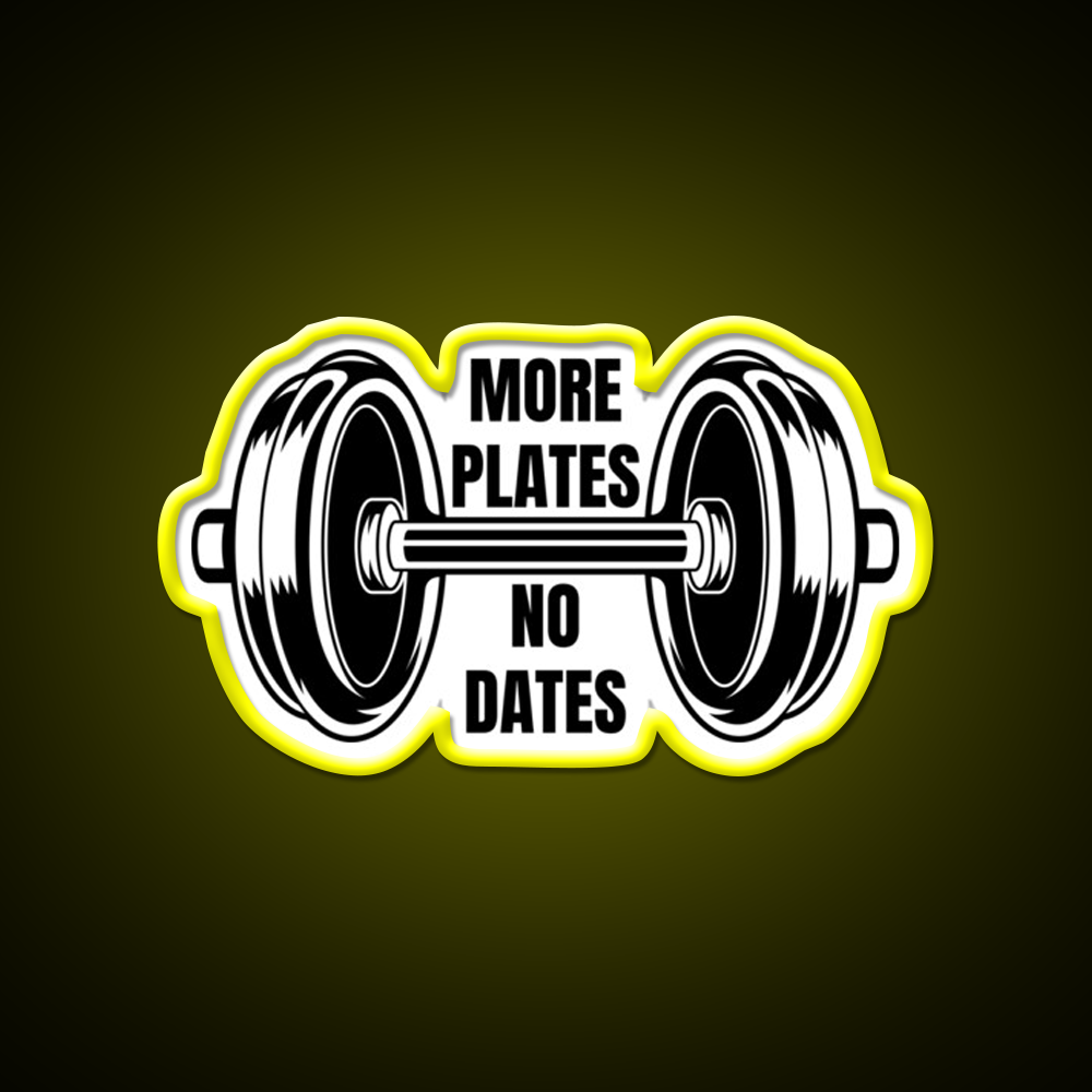 More Plates No Dates Gym Fitness Led Neon Sign Rgb Color