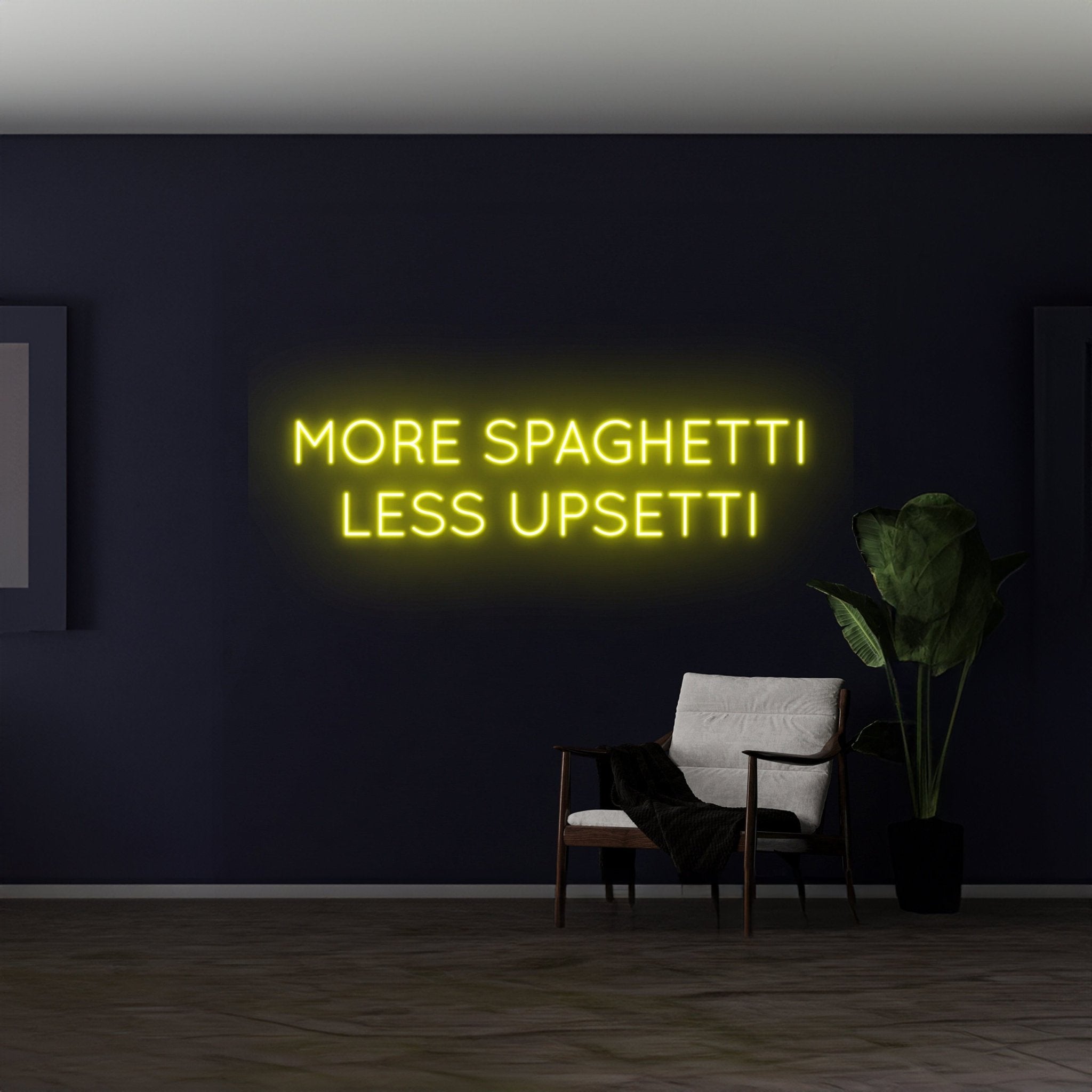More Spaghetti Less Upsetti Neon Sign Restaurant Decor - Shineneon