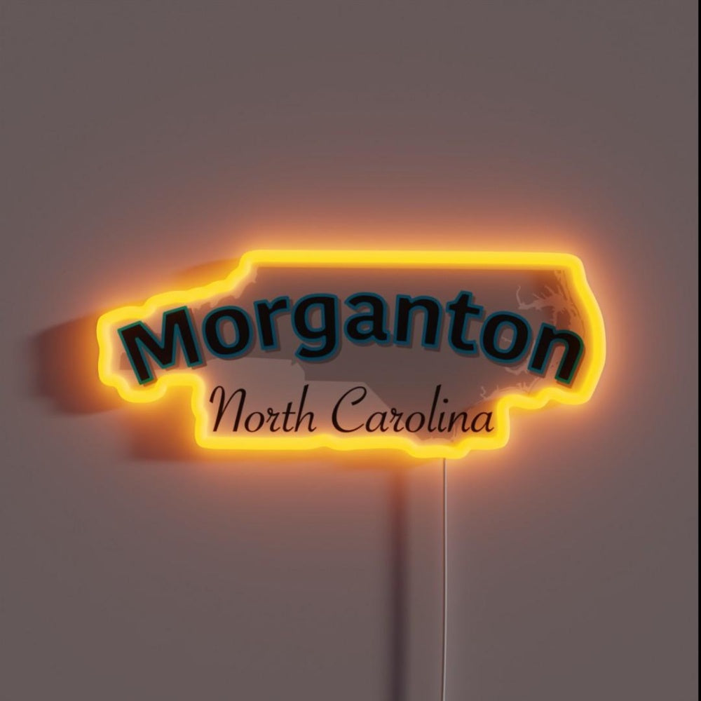 Morganton North Carolina Usa Rgb Led Neon Sign Bar Wall Decor - Custom LED neon sign front view