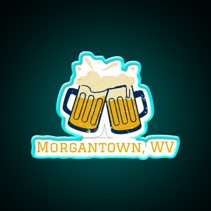 Morgantown Beer Bar Decor Led Neon Sign Rgb Color - Size and dimension reference