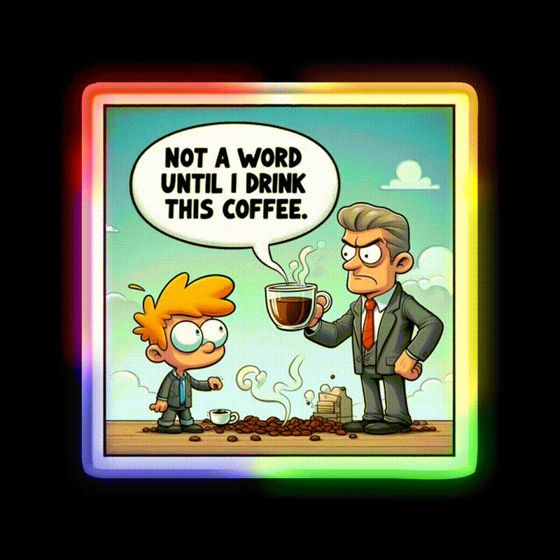 Morning Coffee Mood Cafe Led Neon Sign Espresso Bar Art Rgb Color