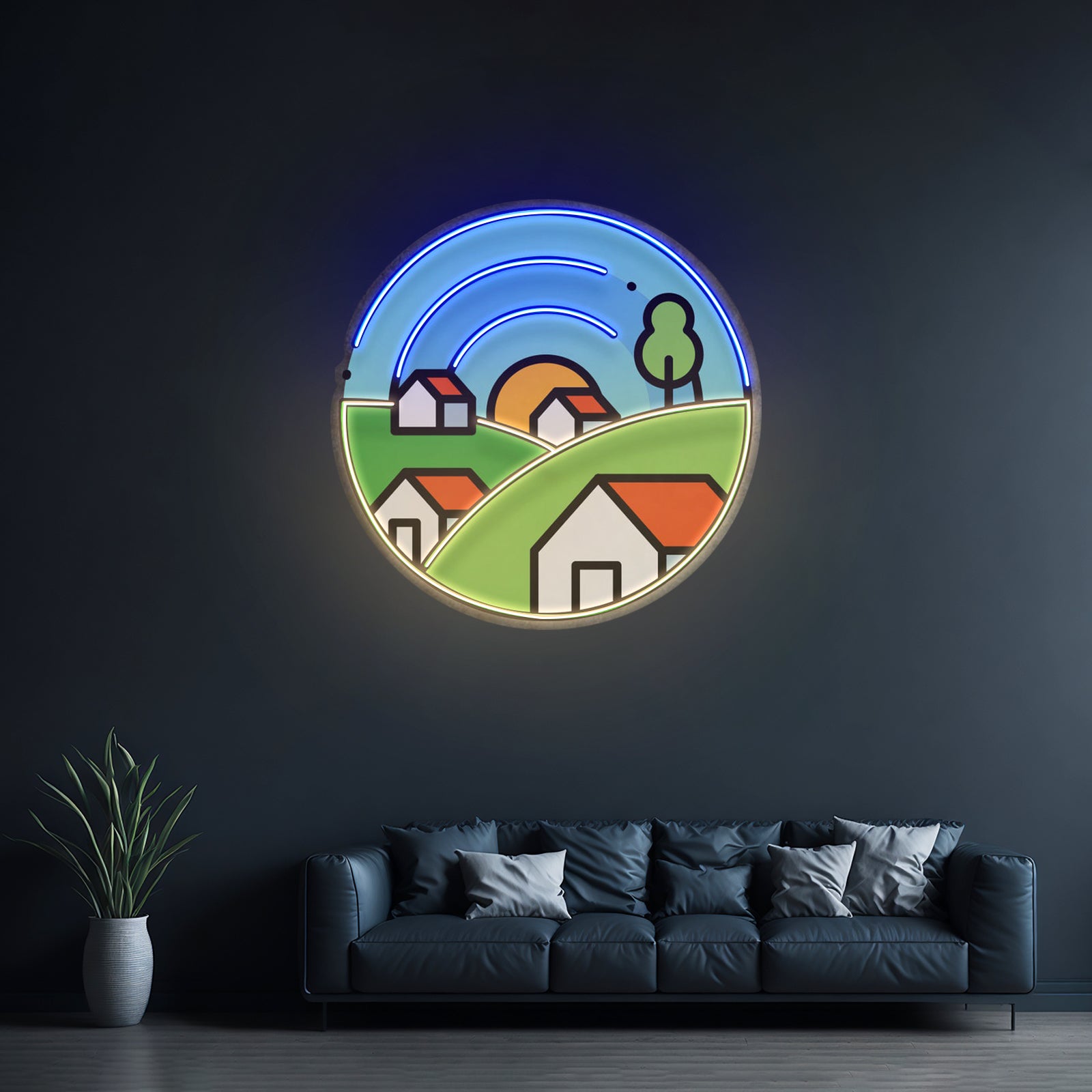 Morning On Grassy Village Led Neon Sign Light Custom Led Signs | Shineneon