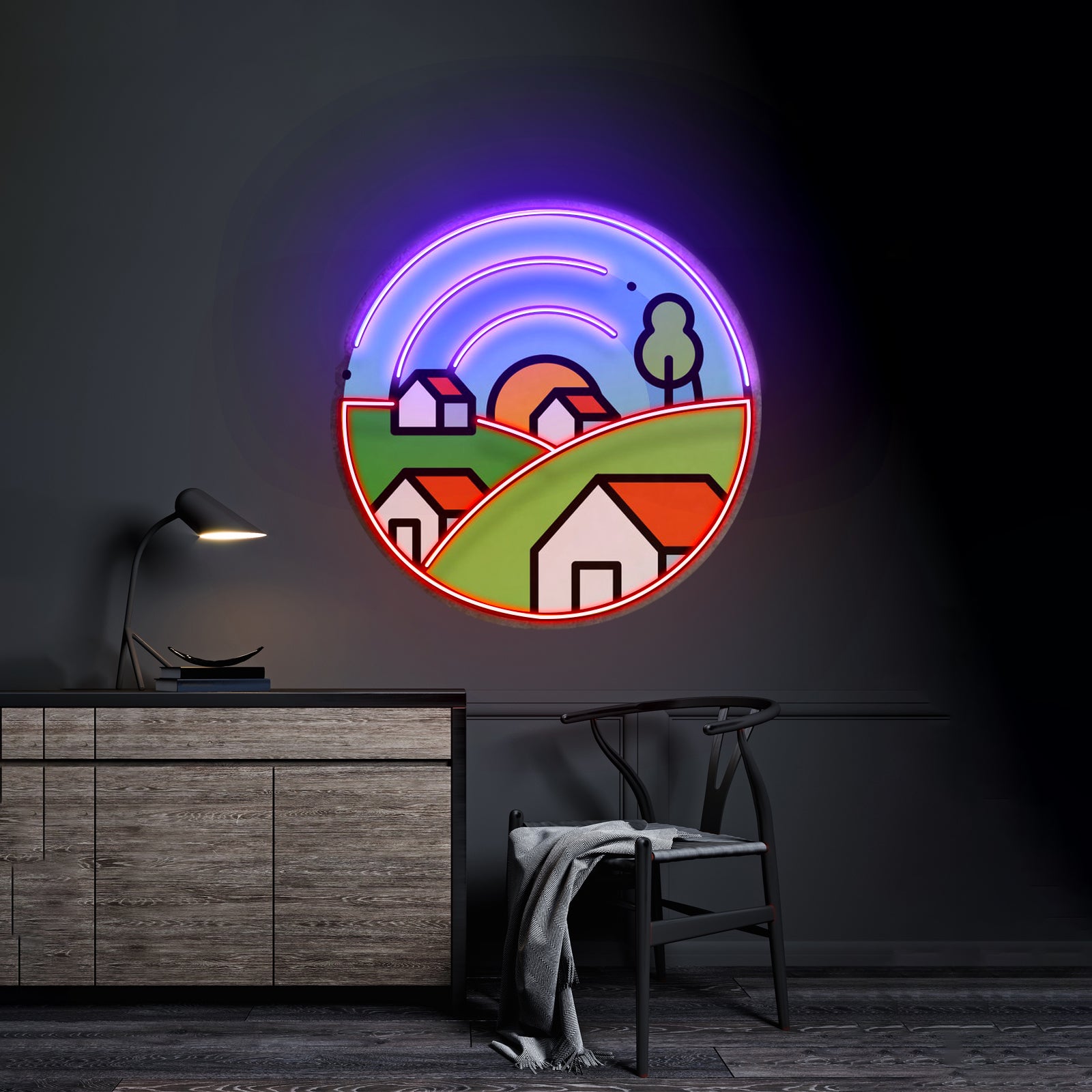 Morning On Grassy Village Led Neon Sign Light Custom Led Signs | Shineneon