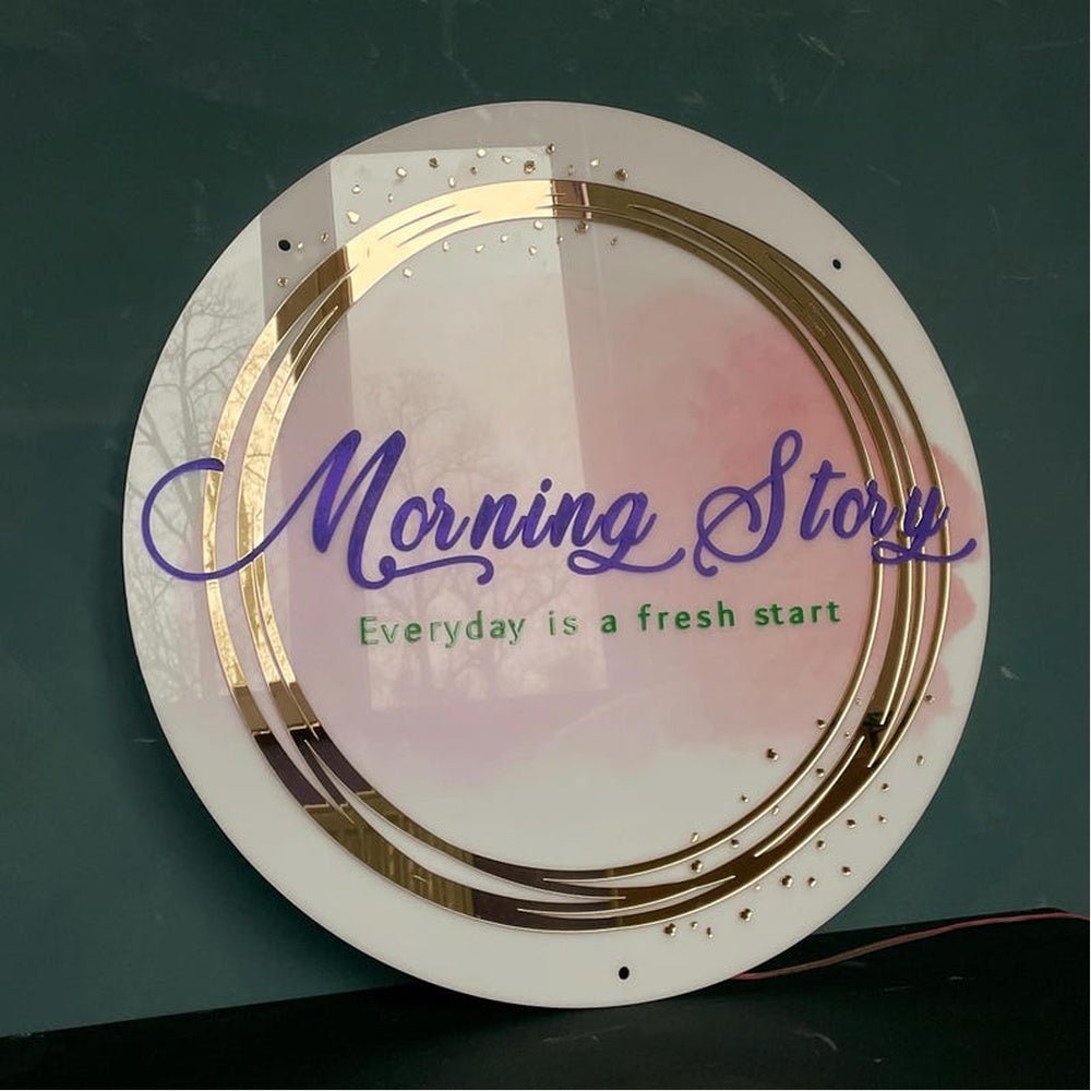 Morning Story Acrylic Business Logo Sign - Shineneon