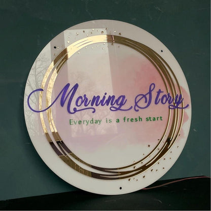 Morning Story Acrylic Business Logo Sign - Shineneon