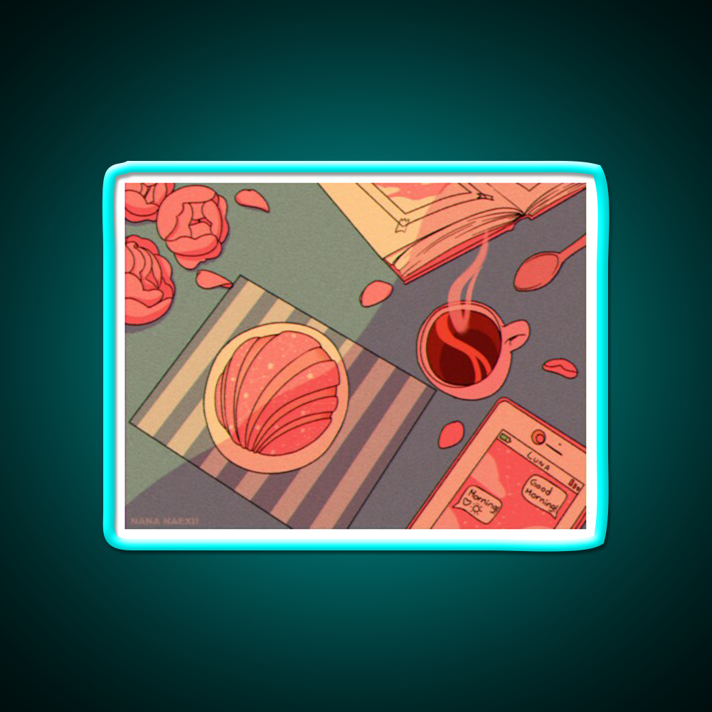 Morning Vibes Cafe Led Neon Sign Espresso Bar Art Rgb Color