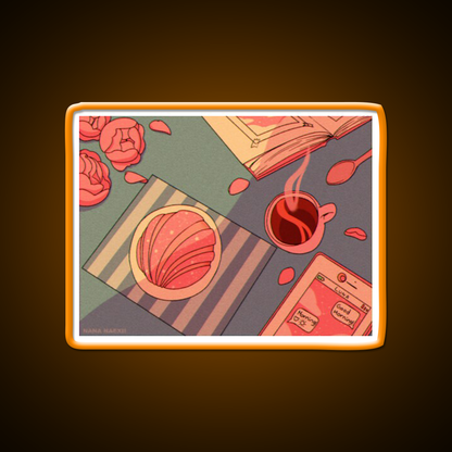 Morning Vibes Cafe Led Neon Sign Espresso Bar Art Rgb Color