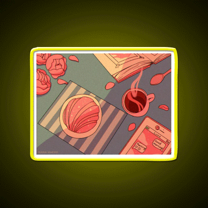 Morning Vibes Cafe Led Neon Sign Espresso Bar Art Rgb Color