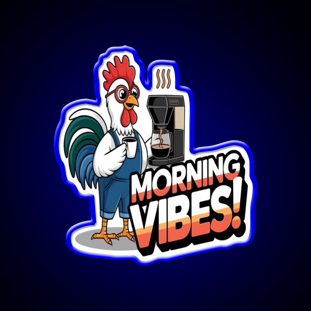 Morning Vibes Morning Cafe Led Neon Sign Espresso Bar Art Coffee Shop Rgb Color