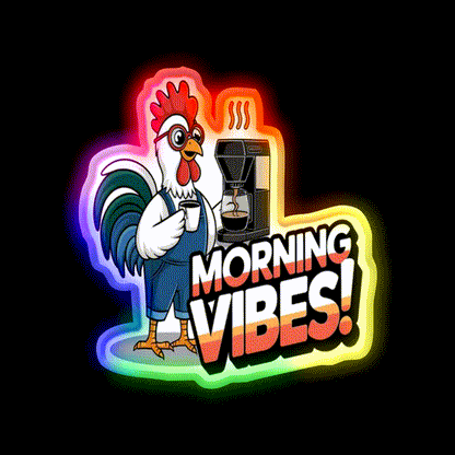 Morning Vibes Morning Cafe Led Neon Sign Espresso Bar Art Coffee Shop Rgb Color