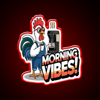 Morning Vibes Morning Cafe Led Neon Sign Espresso Bar Art Coffee Shop Rgb Color