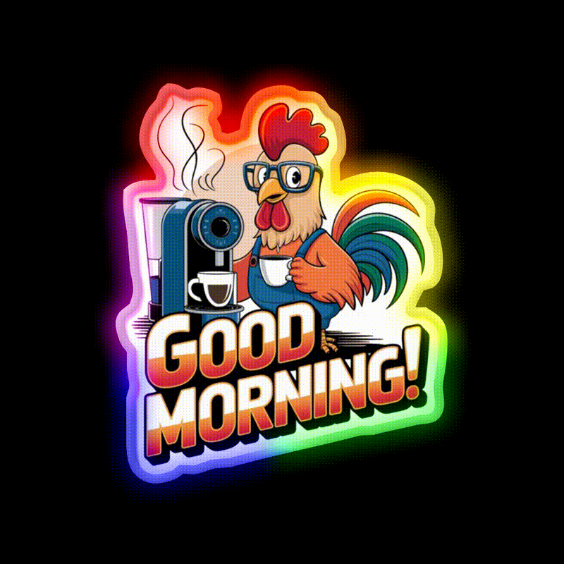 Morning Vibes Morning Motivation Cafe Led Neon Sign Espresso Bar Art Rgb Color