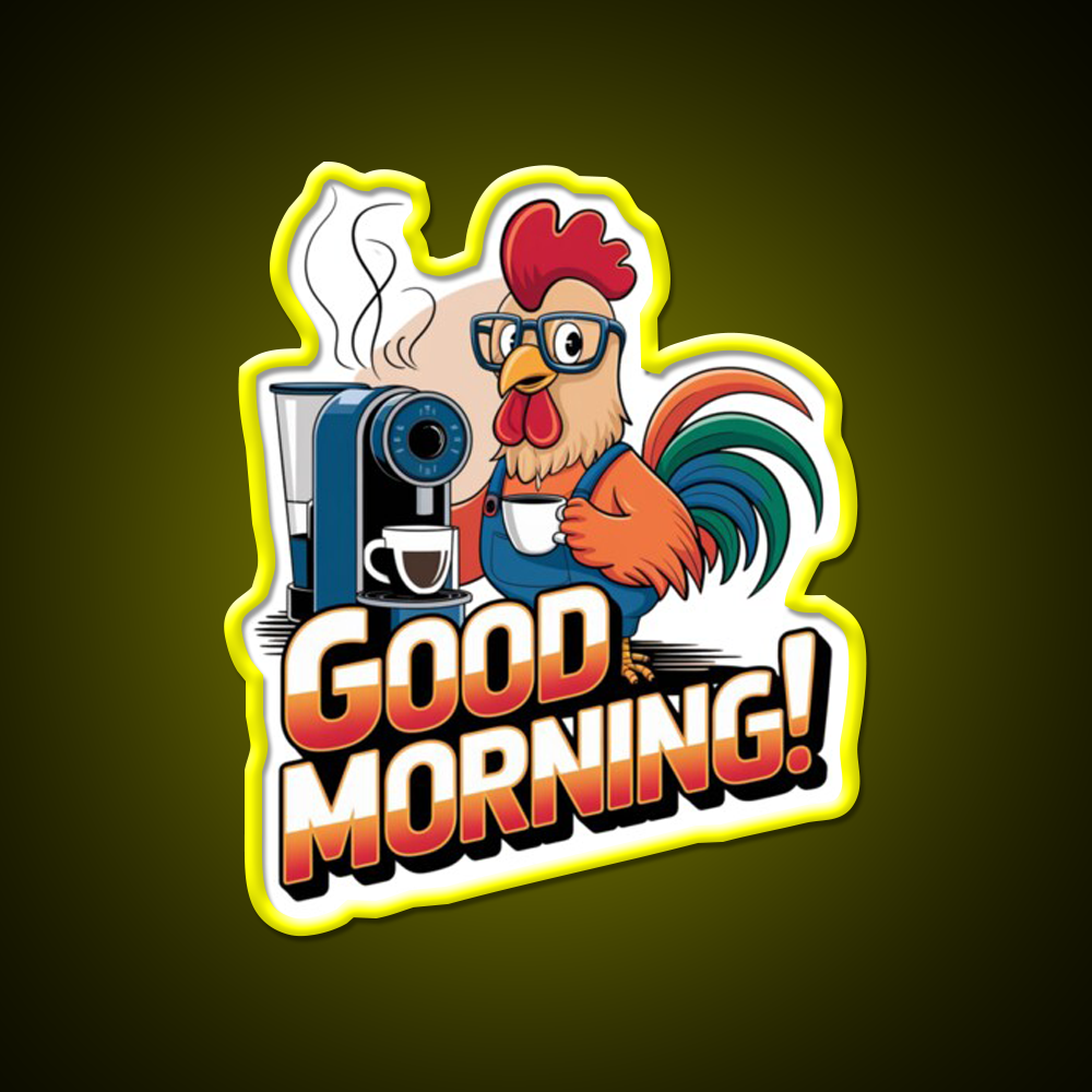 Morning Vibes Morning Motivation Cafe Led Neon Sign Espresso Bar Art Rgb Color