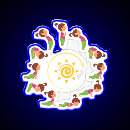 Morning Yoga Surya Namaskar Sun Salutation Yoga Led Neon Sign Rgb Color