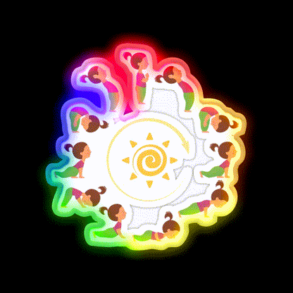Morning Yoga Surya Namaskar Sun Salutation Yoga Led Neon Sign Rgb Color