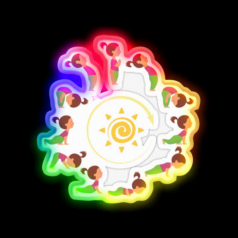 Morning Yoga Surya Namaskar Sun Salutation Yoga Led Neon Sign Rgb Color