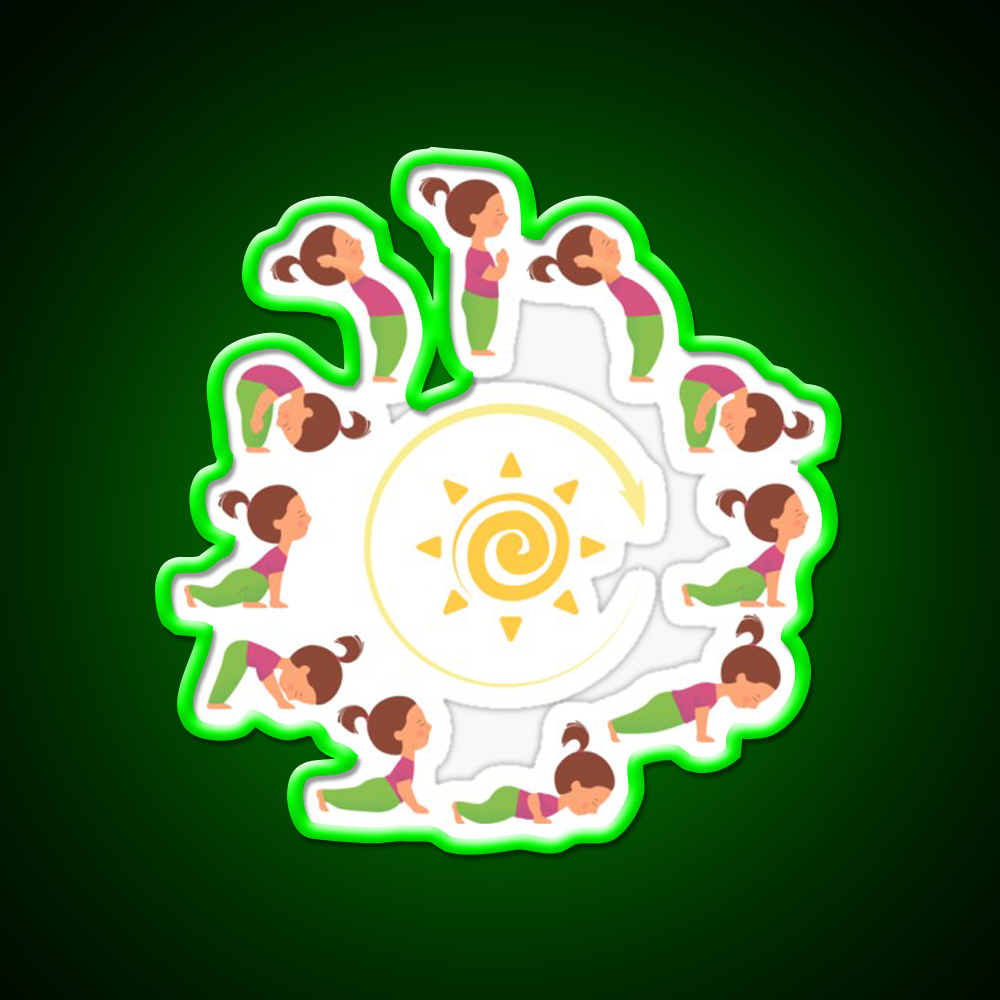 Morning Yoga Surya Namaskar Sun Salutation Yoga Led Neon Sign Rgb Color