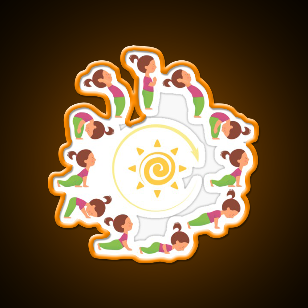 Morning Yoga Surya Namaskar Sun Salutation Yoga Led Neon Sign Rgb Color