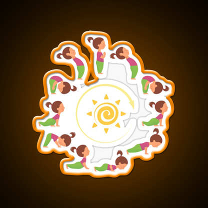 Morning Yoga Surya Namaskar Sun Salutation Yoga Led Neon Sign Rgb Color