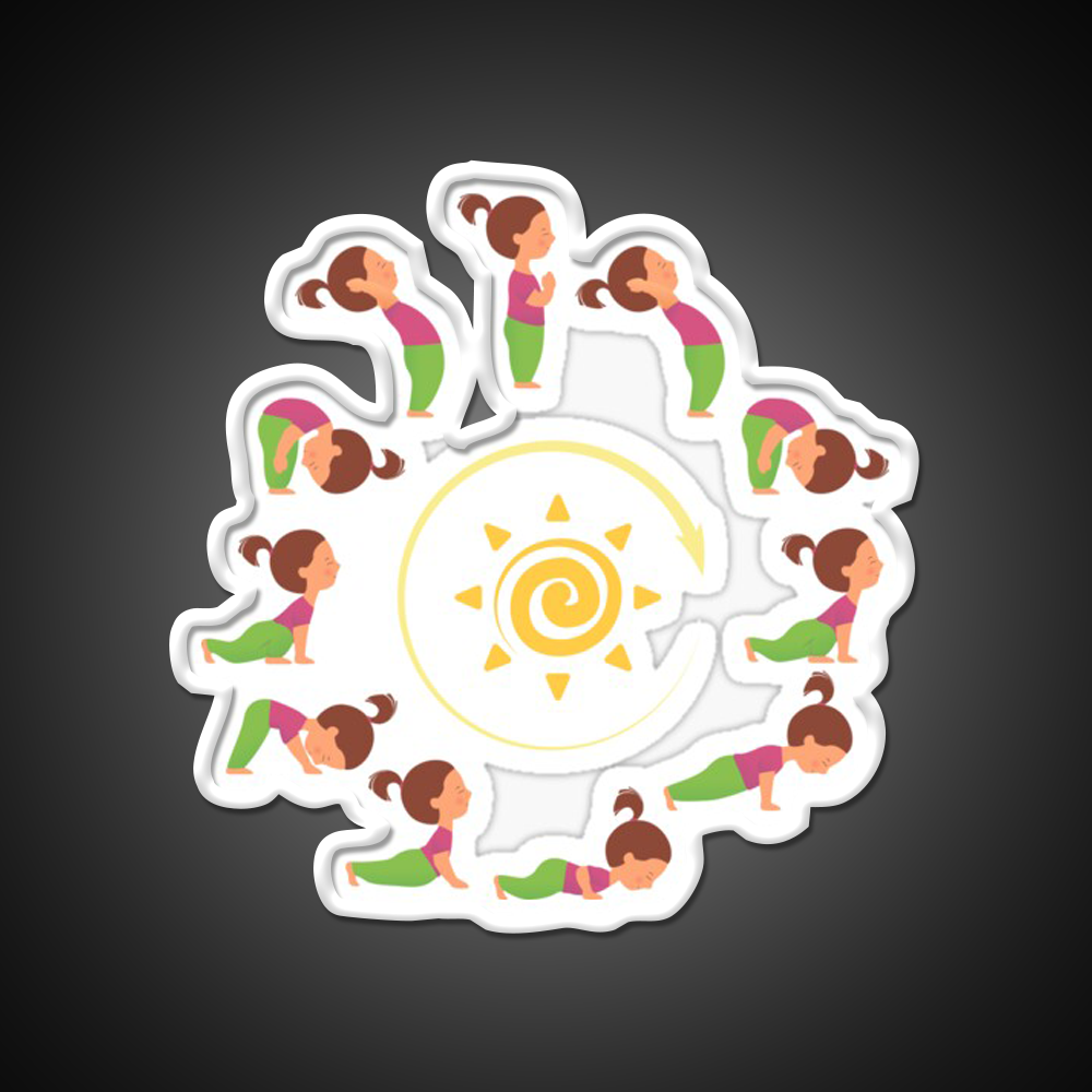 Morning Yoga Surya Namaskar Sun Salutation Yoga Led Neon Sign Rgb Color