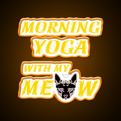 Morning Yoga With My Cat Yoga Led Neon Sign For Wellness Space Rgb Color