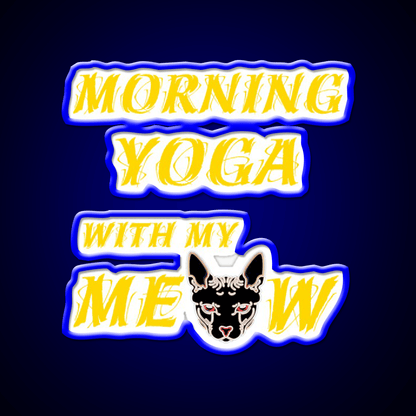 Morning Yoga With My Cat Yoga Led Neon Sign For Wellness Space Rgb Color - Shineneon