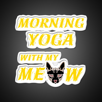 Morning Yoga With My Cat Yoga Led Neon Sign For Wellness Space Rgb Color