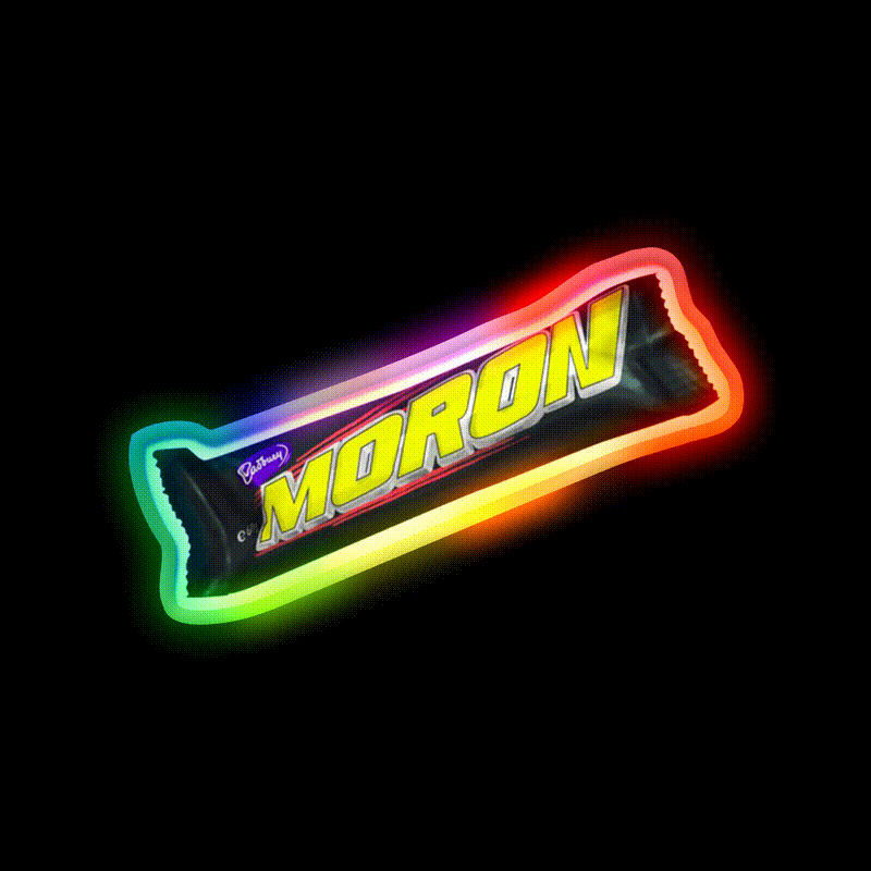 Moron Moro Chocolate Bar Man Cave Bar Led Neon Sign Rgb Color - LED neon sign close-up detail