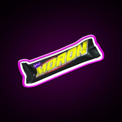 Moron Moro Chocolate Bar Man Cave Bar Led Neon Sign Rgb Color - Neon sign mounted on wall in room