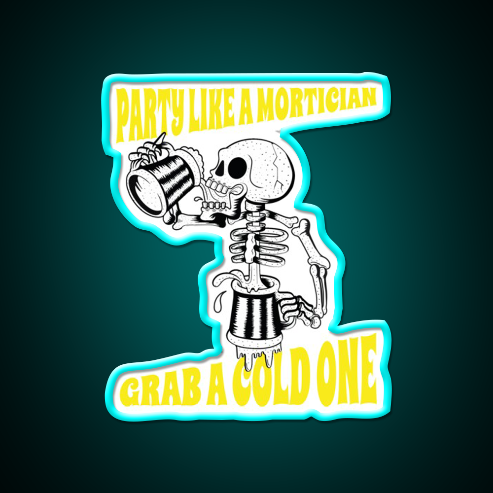 Morticians Mortuary Students And Beer Drinking Bar Decor Led Neon Sign Rgb Color - Size and dimension reference
