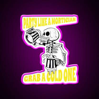 Morticians Mortuary Students And Beer Drinking Bar Decor Led Neon Sign Rgb Color - Neon sign mounted on wall in room