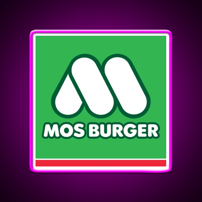 Mos Burger Logo Fast Food Led Neon Sign For Burger Place Rgb Color - Shineneon