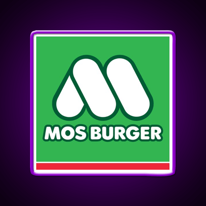 Mos Burger Logo Fast Food Led Neon Sign For Burger Place Rgb Color - Shineneon