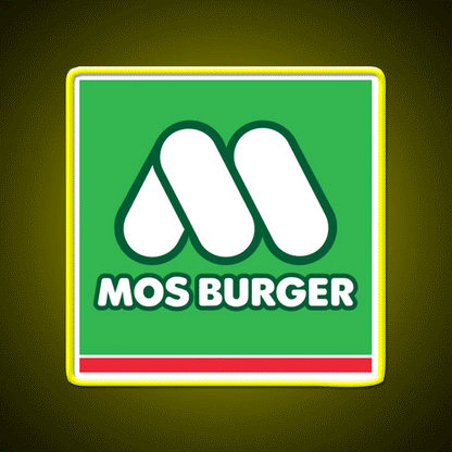Mos Burger Logo Fast Food Led Neon Sign For Burger Place Rgb Color - Custom LED neon sign front view