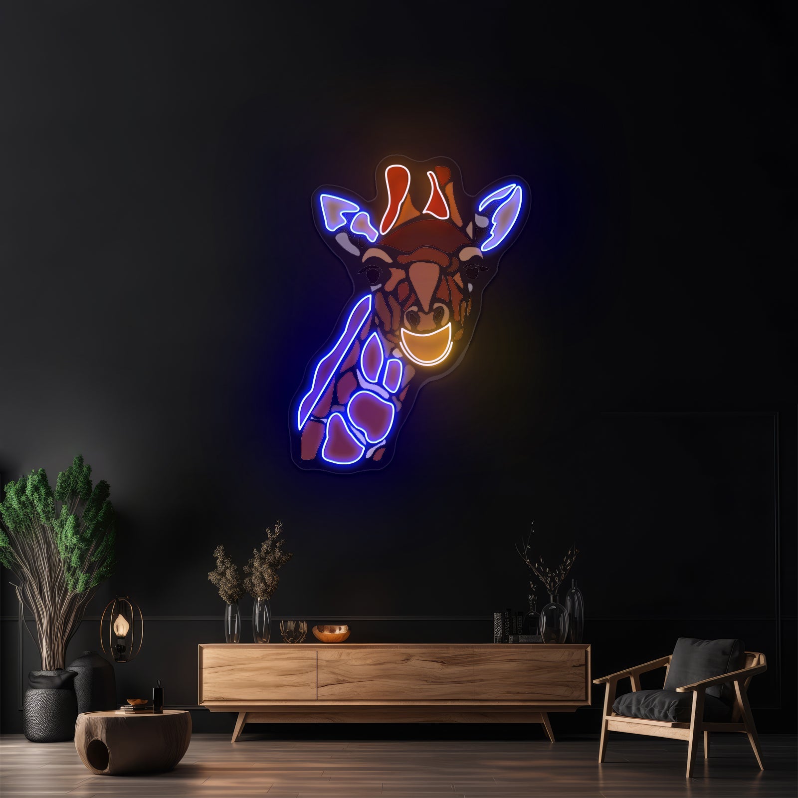 Mosaic Giraffe Artwork Wall Art - Shineneon