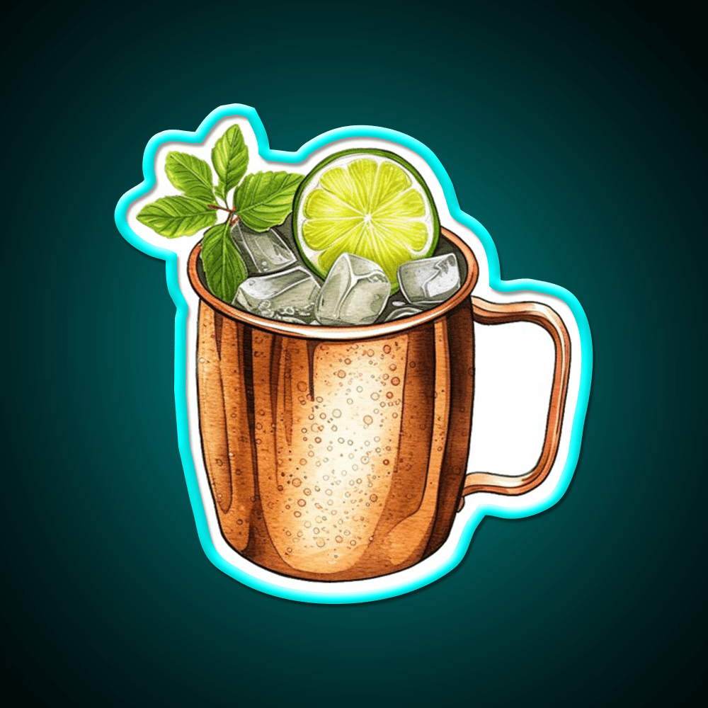Moscow Mule Cocktail Sketch Doodle Cocktail Bar Decor Led Neon Sign Rgb Color - Shineneon