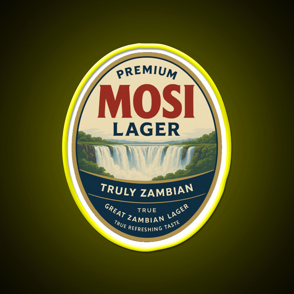Mosi Lager Beer Truly Zambian Beer Bar Decor Led Neon Sign Rgb Color - Custom LED neon sign front view